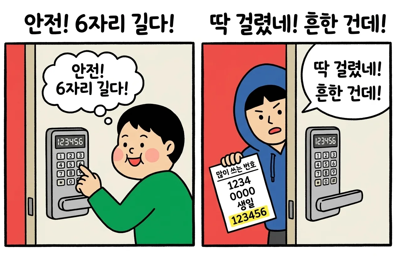 도어락 비밀번호, 자릿수보다 흔한 패턴부터 피해야 합니다